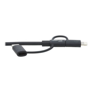 Tripp Lite M101-006-LMC-BK Cable de Sincronización y Carga USB A a Lightning Universal, USB Micro B y USB C, Certificado MFi, 1.83 m [6 pies]