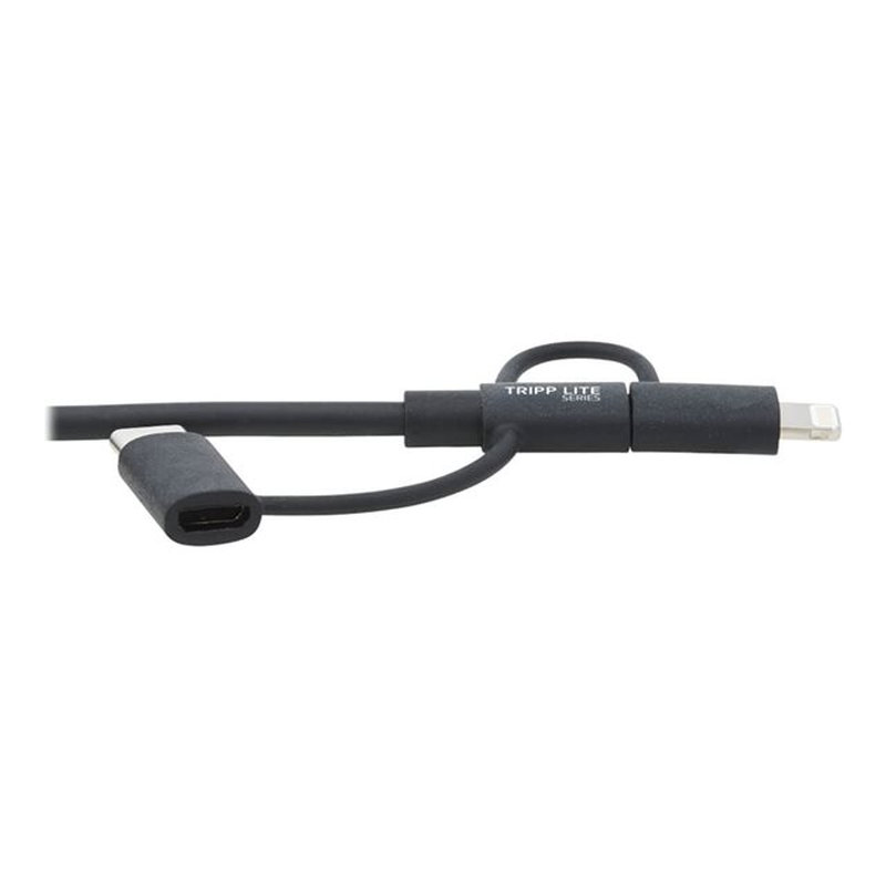 Tripp Lite M101-006-LMC-BK Cable de Sincronización y Carga USB A a Lightning Universal, USB Micro B y USB C, Certificado MFi, 1.83 m [6 pies] - Imagen 4