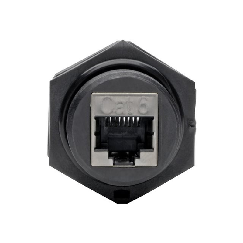 Tripp Lite N206-BC01-IND Acoplador de Mampara RJ45 para Cat5 / Cat6, Hembra a Hembra, Blindado, Industrial, Tapa Contra el Polvo - IP68, TAA