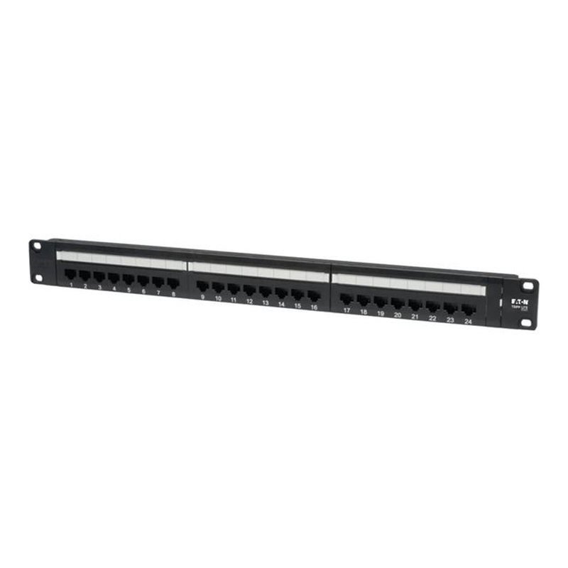 Tripp Lite N252-024 Panel de Conexiones Cat5 / Cat6 110 de 24 Puertos, para Instalación en 1U de Rack, 568B, Ethernet RJ45