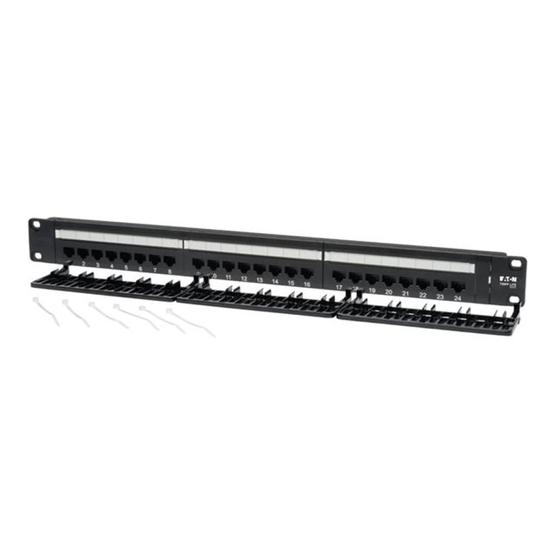 Tripp Lite N252-024 Panel de Conexiones Cat5 / Cat6 110 de 24 Puertos, para Instalación en 1U de Rack, 568B, Ethernet RJ45 - Imagen 3