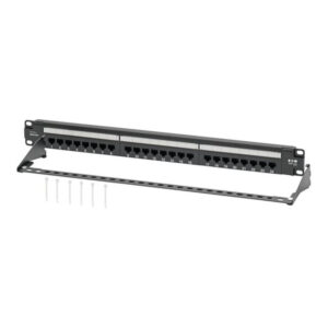 Tripp Lite N252-P24 Panel de Conexiones Cat6 de 24 Puertos – Cumple con PoE+, 110 / Krone, 568A/B, RJ45 Ethernet, Instalación en 1U de Rack