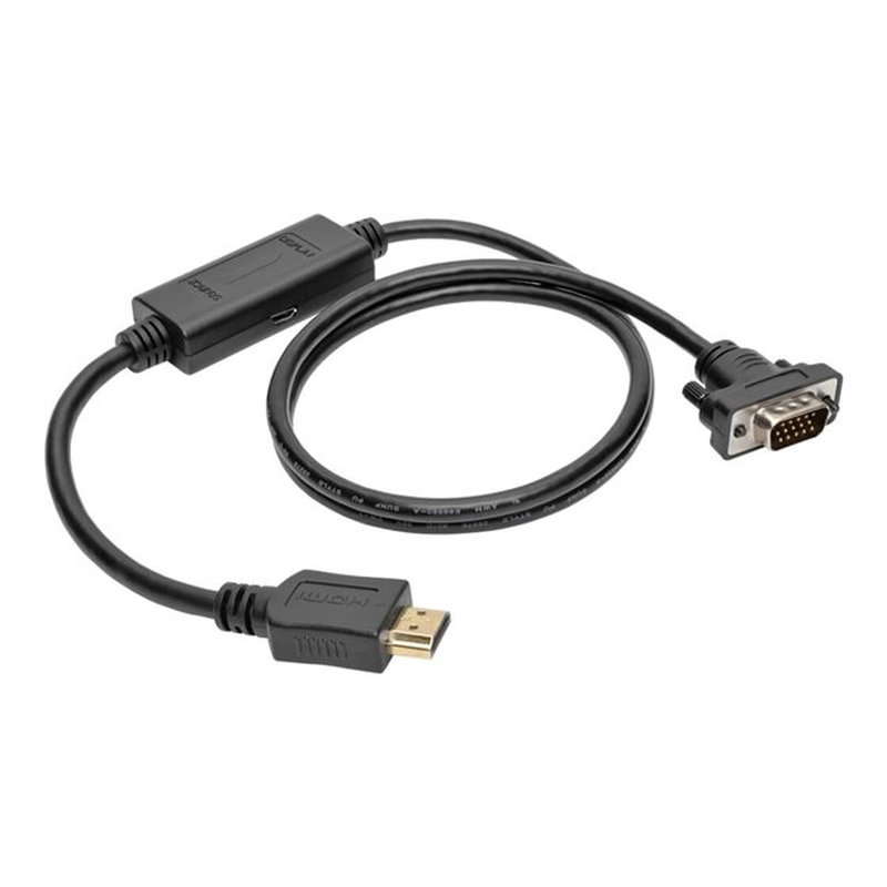 Tripp Lite P566-003-VGA Cable Activo HDMI a VGA, Adaptador y Convertidor de Video, HDMI a HD15 de Bajo Perfil (M/M), 0.91 m [3 pies] - Imagen 2