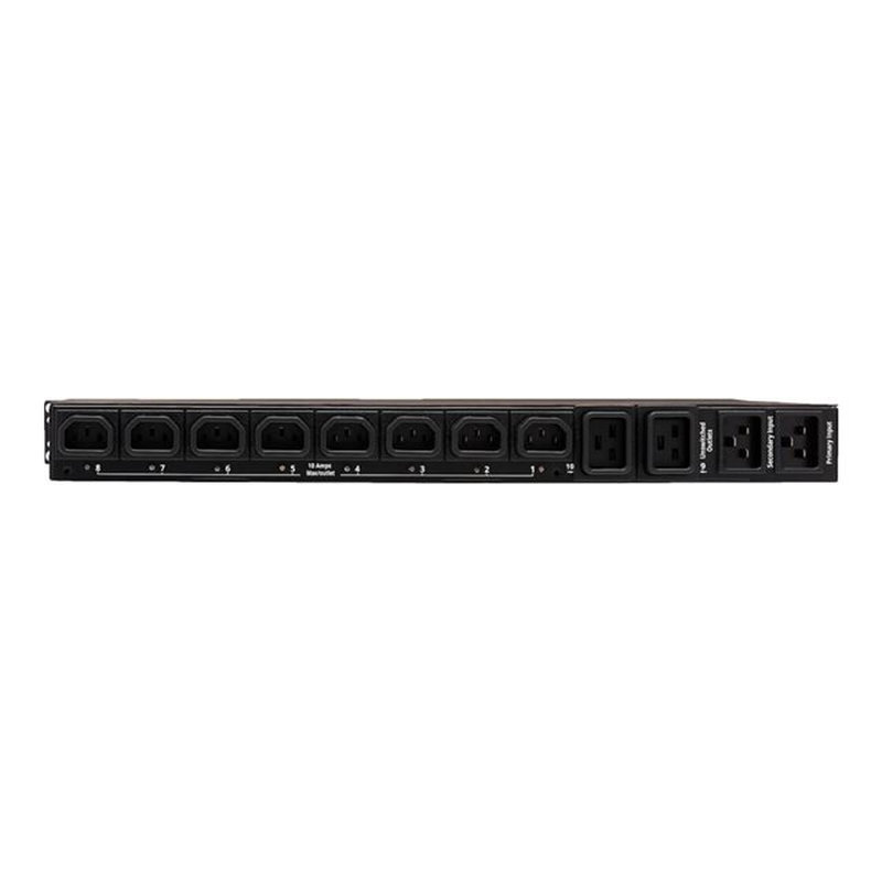 Tripp Lite PDUMH20HVATNET PDU Monofásico Controlable con Switch de Transferencia Automática 3.8kW, 2 Entradas C20 de 200-240V, 8 Tomacorrientes C13 y 2 C19, 1U, TAA - Imagen 3