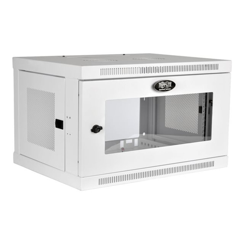 Tripp Lite SRW6UWG Gabinete Smartrack 6U de Bajo Perfil con Ajuste de Profundidad A La Altura del Interruptor para Instalación en Pared con Ventana de Acrílico Transparente, Blanco