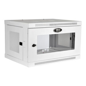 Tripp Lite SRW6UWG Gabinete Smartrack 6U de Bajo Perfil con Ajuste de Profundidad A La Altura del Interruptor para Instalación en Pared con Ventana de Acrílico Transparente, Blanco