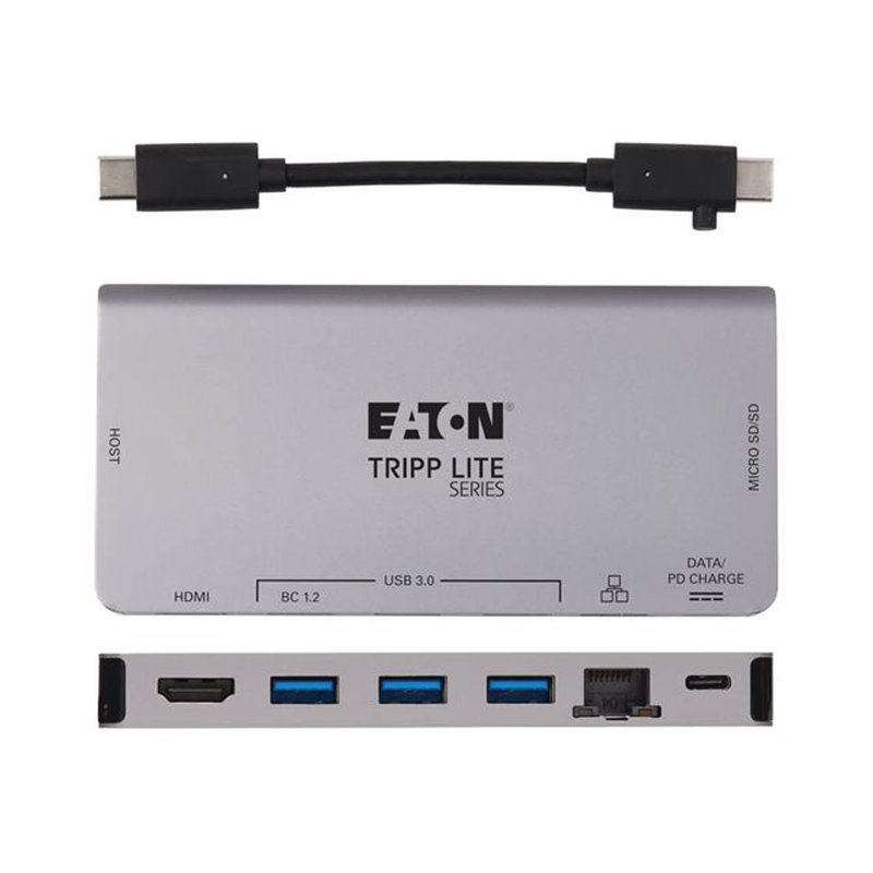 Tripp Lite U442-DOCK5D-GY Estación de Conexión USB C - 4K HDMI, USB 3.2 Gen 1, Hub USB A, GbE, Tarjeta de Memoria, Carga PD de 100W, Cable Desprendible, Gris Tripp Lite U442-DOCK5D-GY Estación de Conexión USB C - 4K HDMI, USB 3.2 Gen 1, Hub USB A, GbE, Tarjeta de Memoria, Carga PD de 100W, Cable Desprendible, Gris - Imagen 9