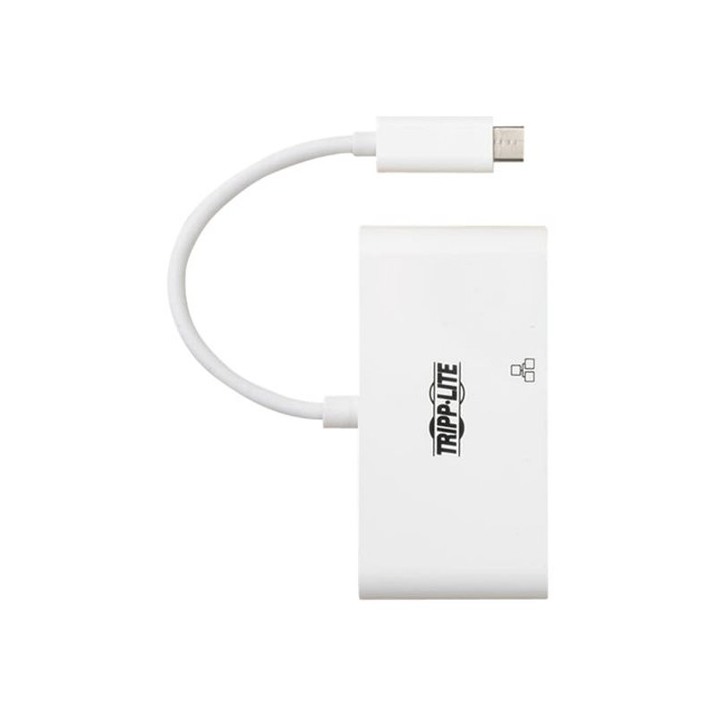 Tripp Lite U444-06N-HGU-C Adaptador Multipuerto USB-C con HDMI, Puerto USB 3.0, GbE, Carga PD de 60W, HDCP, Blanco - Imagen 10