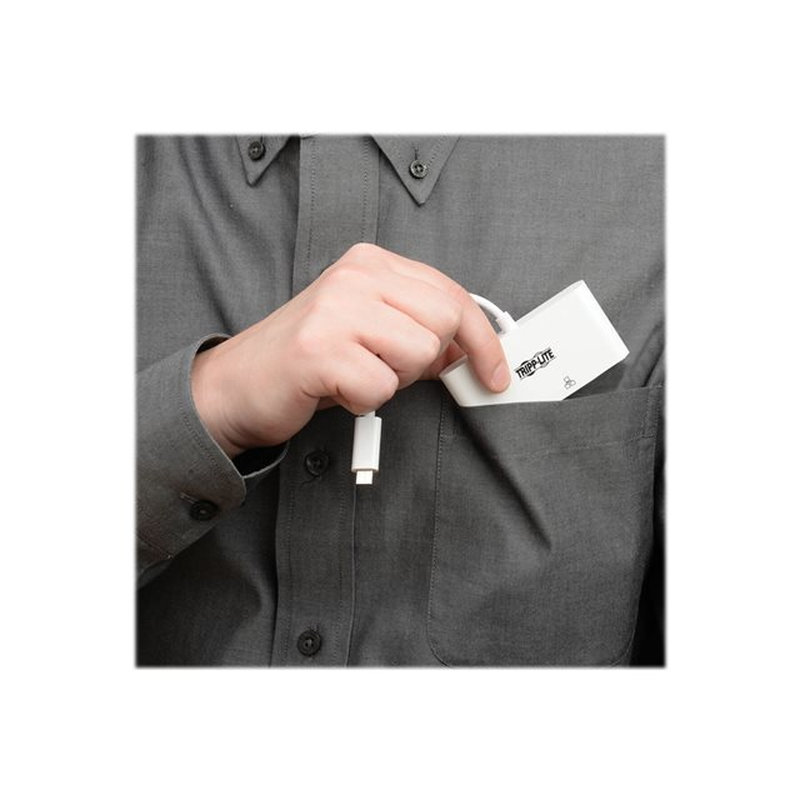 Tripp Lite U444-06N-HGU-C Adaptador Multipuerto USB-C con HDMI, Puerto USB 3.0, GbE, Carga PD de 60W, HDCP, Blanco - Imagen 11