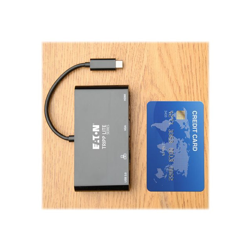 Tripp Lite U444-06N-HV4GUB Adaptador USB 3.1 Gen 1 USB-C, 4K @30Hz - HDMI, VGA, Puerto de Hub USB-A y Gigabit Ethernet, Negro - Imagen 5