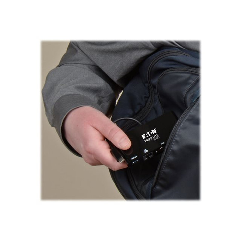 Tripp Lite U444-06N-HV4GUB Adaptador USB 3.1 Gen 1 USB-C, 4K @30Hz - HDMI, VGA, Puerto de Hub USB-A y Gigabit Ethernet, Negro - Imagen 7