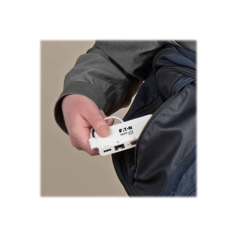 Tripp Lite U444-06N-HV4GU Adaptador USB 3.1 Gen 1 USB-C, 4K @30Hz - HDMI, VGA, USB-A y Gigabit Ethernet, Blanco - Imagen 6