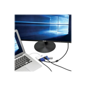 Tripp Lite U444-06N-VGU-C Adaptador Multipuerto USB-C, VGA, Puerto USB-A, GbE, Carga PD, Blanco