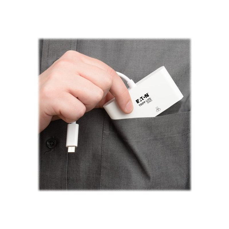 Tripp Lite U444-06N-VGU-C Adaptador Multipuerto USB-C, VGA, Puerto USB-A, GbE, Carga PD, Blanco - Imagen 9