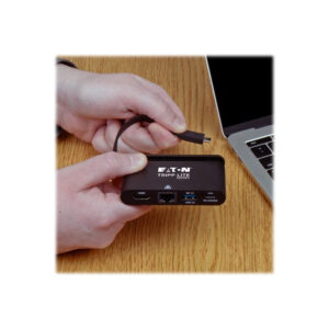 Alternative view of Tripp Lite U444-T6N-H4GUBC Adaptador Multipuerto USB-C, 4K HDMI, Puerto USB-A, GbE, Cable con Guardado Automático y PD 3.0 de 100W, Negro