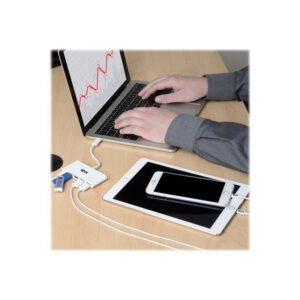 Tripp Lite U460-004-4A-C hub de interfaz USB 3.2 Gen 1 (3.1 Gen 1) Type-C 5000 Mbit/s Blanco