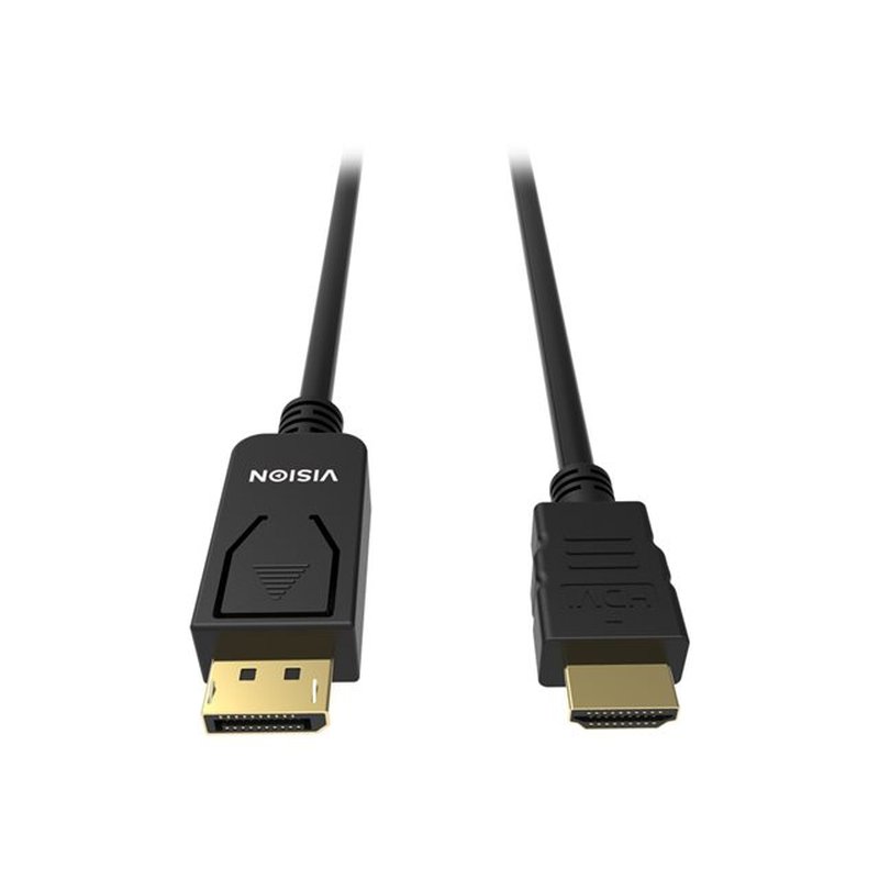 VISION 2m Black DP to HDMI cable VISION 2m Black DP to HDMI cable - Imagen 6