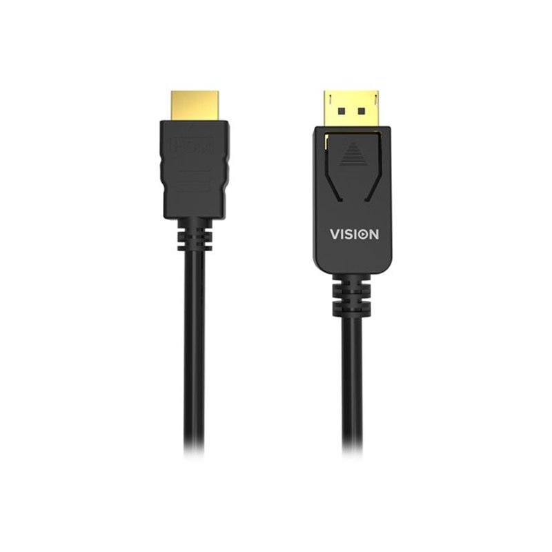 VISION 2m Black DP to HDMI cable VISION 2m Black DP to HDMI cable - Imagen 7