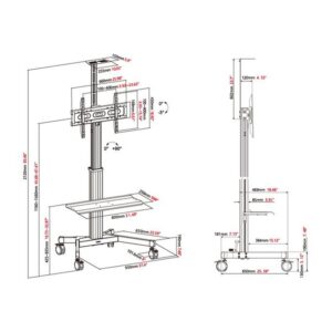 VISION Aluminium Flat Panel Cart 60kg