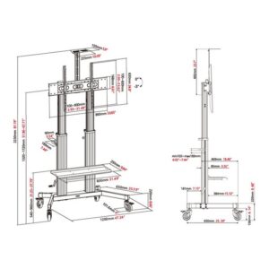 VISION Aluminium Flat Panel Cart 90kg VISION Aluminium Flat Panel Cart 90kg
