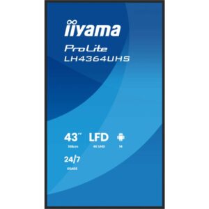Alternative view of iiyama LH4364UHS-B1AG pantalla de señalización Pantalla plana para señalización digital 109,2 cm (43") LED Wifi 500 cd / m² 4K Ultra HD Negro Android 24/7