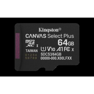 Kingston Technology 64GB microSDXC Canvas Select Plus Gen3 100MB/s A1 (Incluye adaptador de SD)