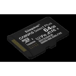 Kingston Technology 64GB microSDXC Canvas Select Plus Gen3 100MB/s A1 (Incluye adaptador de SD)
