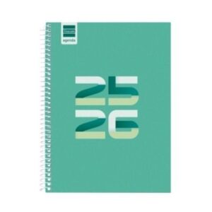 AGENDA ESCOLAR 2025-2026 COOL 4º 155X212 SEMANA VISTA HORIZONTAL VERDE+ FINOCAM 645040926