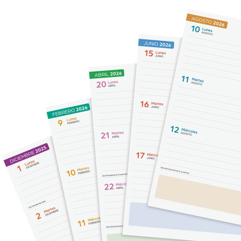 AGENDA ESCOLAR 2025-2026 CURSO COSMO 4º 155X212  1DIA PAGINA IRIS+ FINOCAM 537070326 - Imagen 2