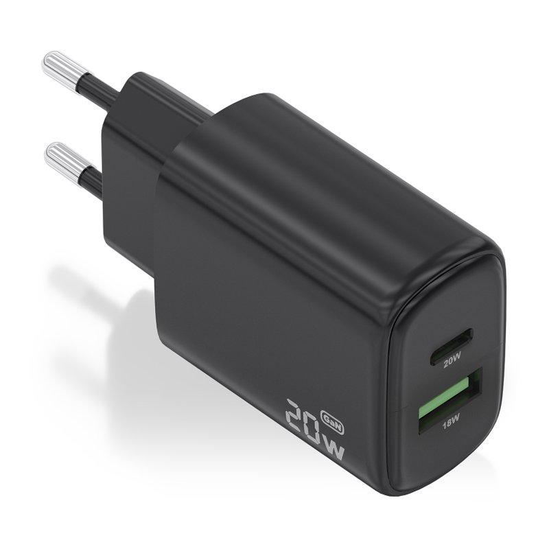 AISENS Cargador GaN 20W, 1xUSB-C PD3.0, 1xUSB-A QC3.0, Negro AISENS Cargador GaN 20W, 1xUSB-C PD3.0, 1xUSB-A QC3.0, Negro