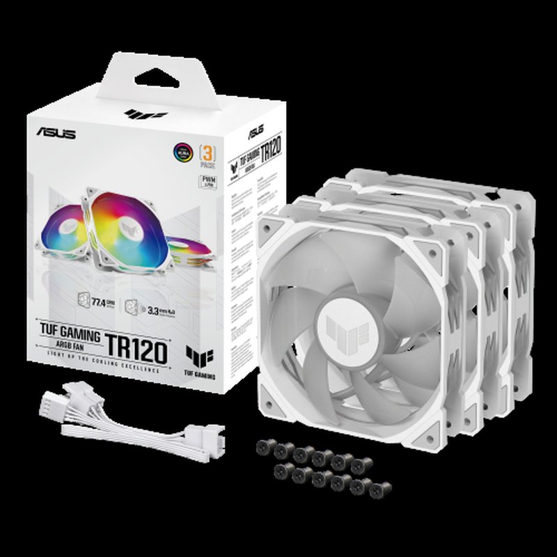 ASUS TUF GAMING TR120 ARGB 3IN1 White Carcasa del ordenador Refrigerador de aire 12 cm Blanco - Imagen 11