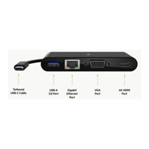 Belkin AVC005BTBK hub de interfaz USB 3.2 Gen 1 (3.1 Gen 1) Type-C Negro Belkin AVC005BTBK hub de interfaz USB 3.2 Gen 1 (3.1 Gen 1) Type-C Negro