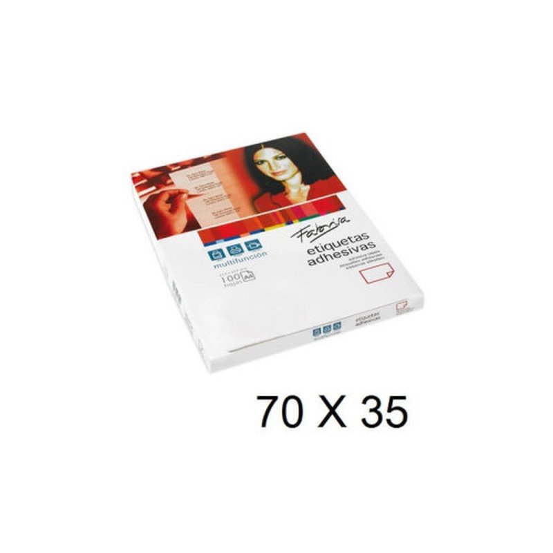 CAJA 100 HOJAS ETIQUETAS ADHESIVAS ILC BLANCA 70X35 FABRISA 15303 CAJA 100 HOJAS ETIQUETAS ADHESIVAS ILC BLANCA 70X35 FABRISA 15303