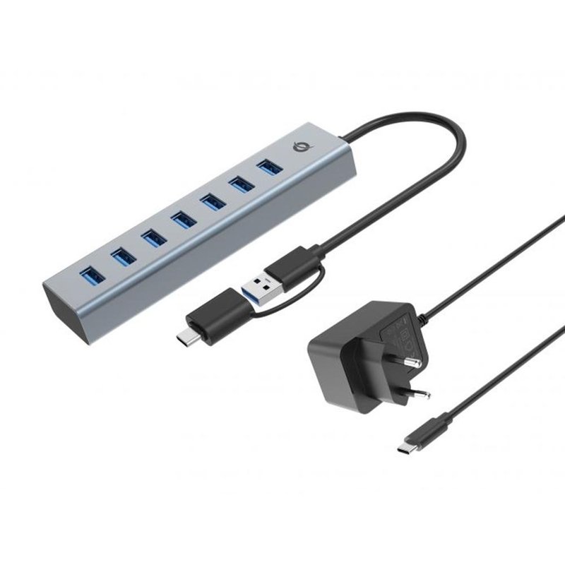Conceptronic HUBBIES21GP hub de interfaz USB 3.2 Gen 1 (3.1 Gen 1) Type-A 5000 Mbit/s Gris Conceptronic HUBBIES21GP hub de interfaz USB 3.2 Gen 1 (3.1 Gen 1) Type-A 5000 Mbit/s Gris