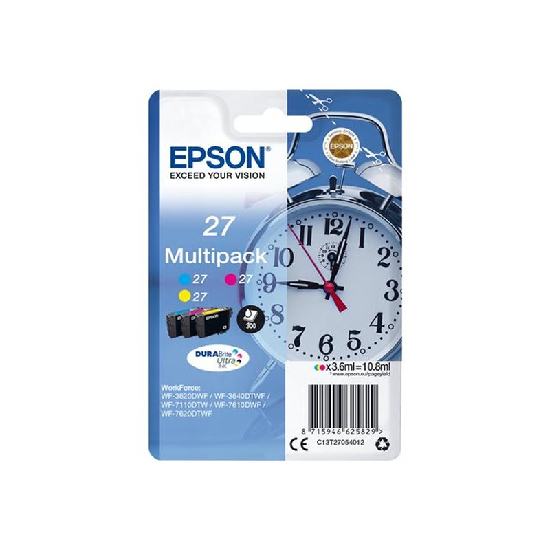 Epson Alarm clock Multipack 3-colour 27 DURABrite Ultra Ink