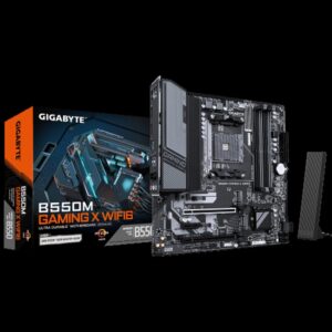 GIGABYTE B550M GAMING X WIFI6 Placa base - Procesadores AMD Ryzen 5000, VRM de 5+3 fases, hasta 3200 MHz DDR4, 1x M.2 PCIe 4.0 + 1x M.2 PCIe 3.0, Wi-Fi 6, LAN 1 GbE, USB 3.2 Gen 1