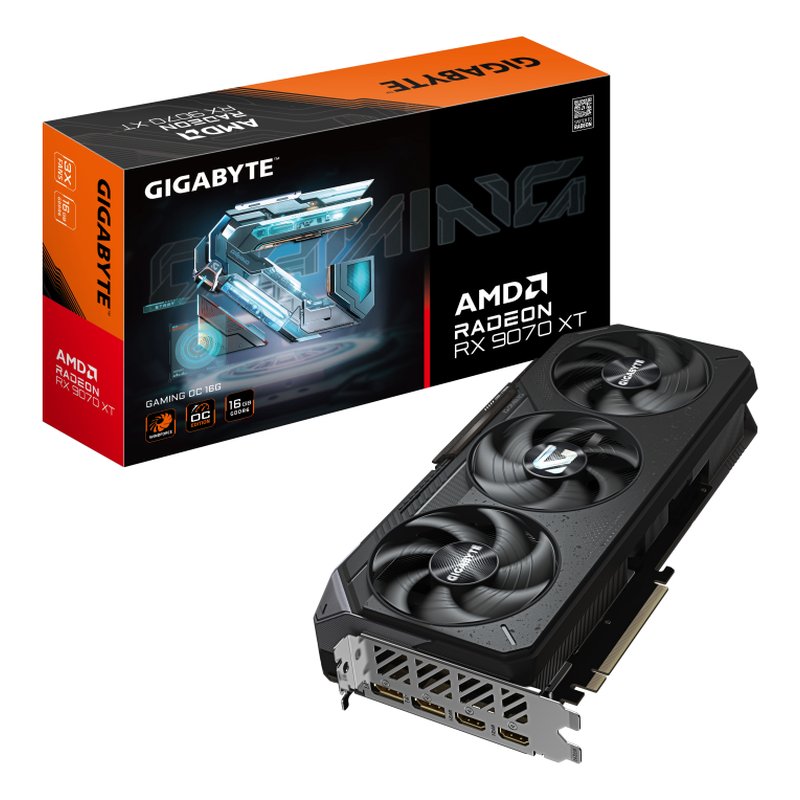 GIGABYTE Radeon RX 9070 XT GAMING OC 16G Tarjeta Gráfica - 16GB GDDR6, 256 bits, PCI-E 5.0, 3060 MHz Frecuencia Base, 2 x DisplayPort, 2 x HDMI, GV-R9070XTGAMING OC-16GD GIGABYTE Radeon RX 9070 XT GAMING OC 16G Tarjeta Gráfica - 16GB GDDR6, 256 bits, PCI-E 5.0, 3060 MHz Frecuencia Base, 2 x DisplayPort, 2 x HDMI, GV-R9070XTGAMING OC-16GD