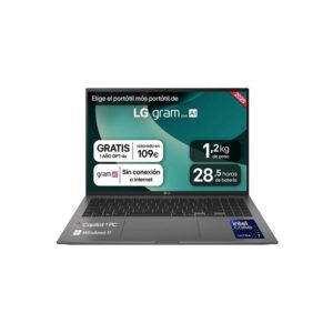 LG Gram 16Z90TL-G.AU88B ordenador portatil Intel Core Ultra 7 258V Portátil 40,6 cm (16") WQXGA 32 GB LPDDR5x-SDRAM 1 TB SSD Wi-Fi 7 (802.11be) Windows 11 Home Negro