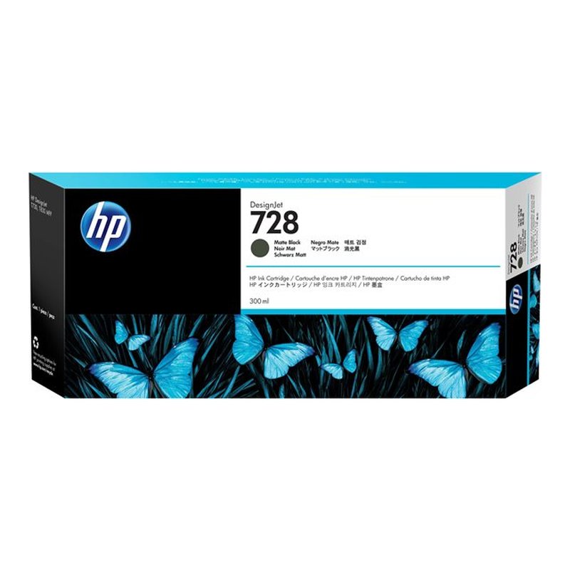 HP Cartucho de tinta DesignJet 728 negro mate de 300 ml