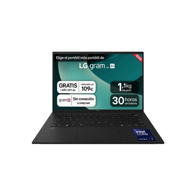 LG Gram 14ZD90T Intel Core Ultra 7 255H Portátil 35,6 cm (14") WUXGA 16 GB LPDDR5x-SDRAM 1 TB SSD FreeDOS Español Negro LG Gram 14ZD90T Intel Core Ultra 7 255H Portátil 35,6 cm (14") WUXGA 16 GB LPDDR5x-SDRAM 1 TB SSD FreeDOS Español Negro