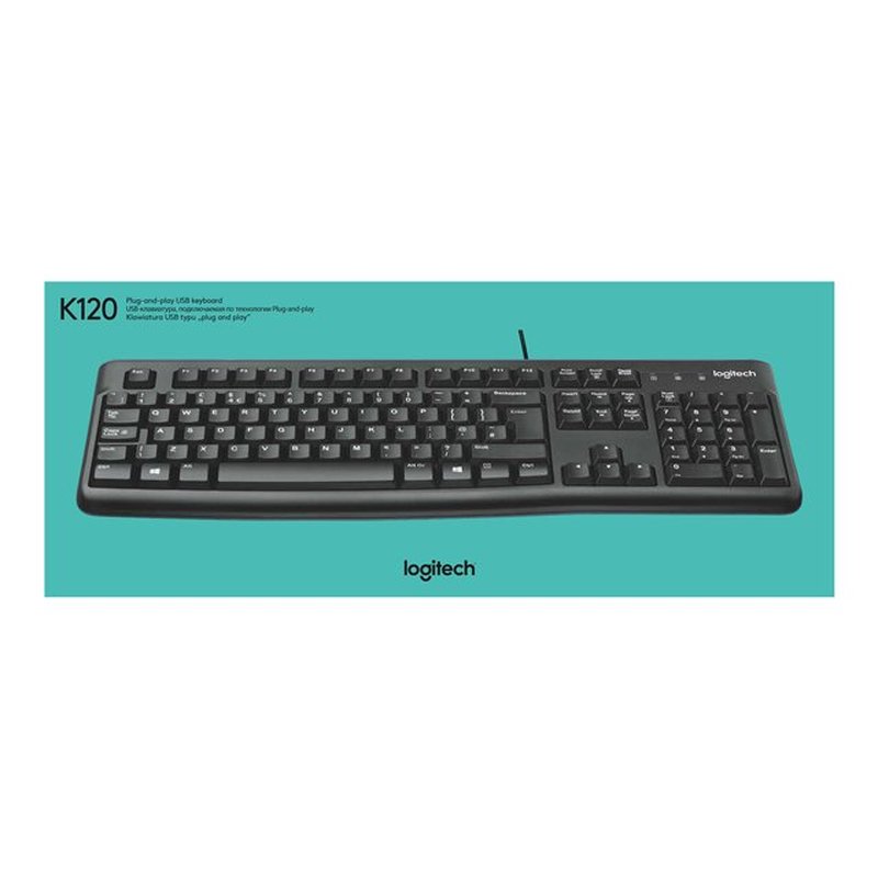 Logitech Keyboard K120 for Business teclado USB Hebreo Negro - Imagen 5