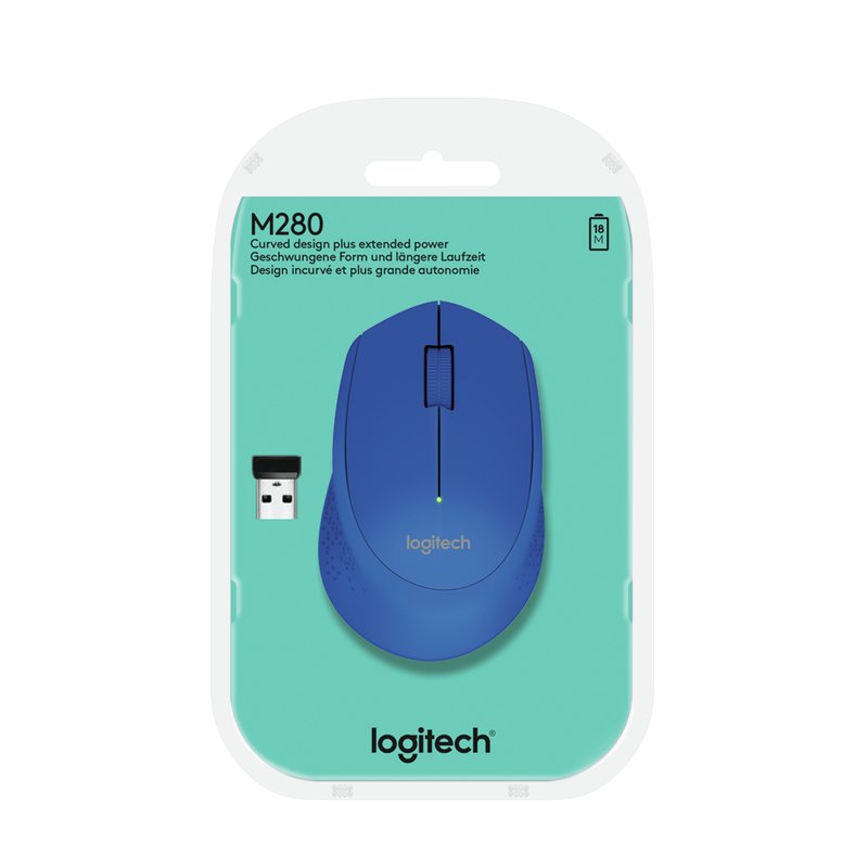 Logitech M280 ratón Ambidextro RF inalámbrico Óptico 1000 DPI