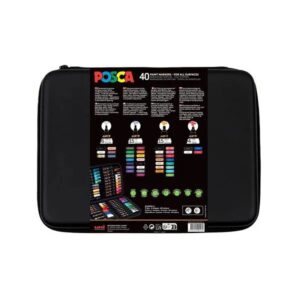 MALETÍN PREMIUM 40 PIEZAS PARA TODAS LAS SUPERFICIES (4 TAMAÑOS) POSCA 304222304