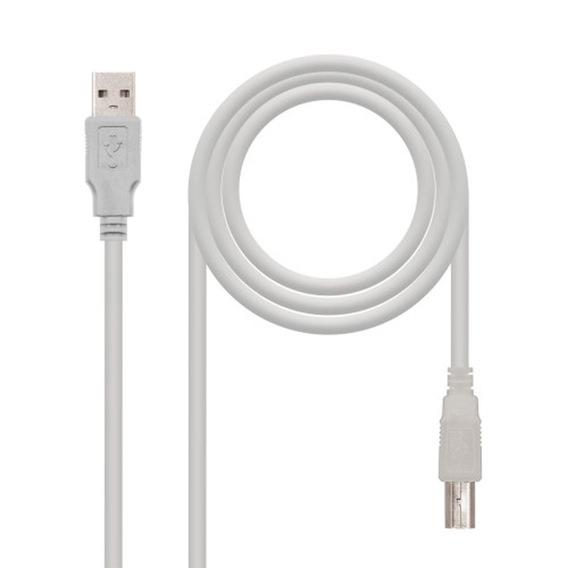 Nanocable CABLE USB 2.0 IMPRESORA, TIPO A/M-B/M, BEIGE, 1.8 M Nanocable CABLE USB 2.0 IMPRESORA, TIPO A/M-B/M, BEIGE, 1.8 M