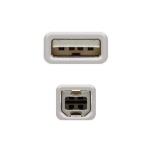 Nanocable CABLE USB 2.0 IMPRESORA, TIPO A/M-B/M, BEIGE, 1.8 M Nanocable CABLE USB 2.0 IMPRESORA, TIPO A/M-B/M, BEIGE, 1.8 M