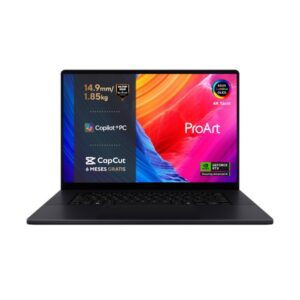 ASUS ProArt P16 OLED H7606WM-SC052W Copilot+ PC - Ordenador Portátil 16" WQUXGA (AMD Ryzen AI 9 HX 370, 32GB RAM, 1TB SSD, NVIDIA RTX 5060 8GB, Windows 11 Home) Negro Nano - Teclado QWERTY español ASUS ProArt P16 OLED H7606WM-SC052W Copilot+ PC - Ordenador Portátil 16" WQUXGA (AMD Ryzen AI 9 HX 370, 32GB RAM, 1TB SSD, NVIDIA RTX 5060 8GB, Windows 11 Home) Negro Nano - Teclado QWERTY español