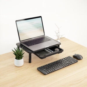 TooQ Soporte Elevador Multiusos para Monitor/Portátil, Negro