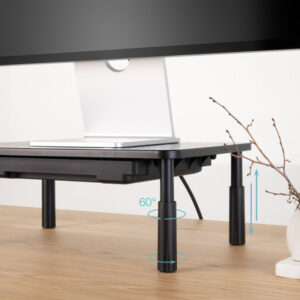 TooQ Soporte Elevador Multiusos para Monitor/Portátil, Negro