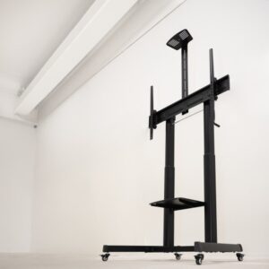 TooQ “AQUILES” Soporte de Suelo con Ruedas con Regulación de Altura para Pantallas 60"-100", Negro