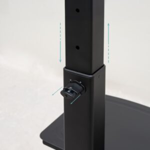 TooQ “COMETA” Soporte de Suelo con Ruedas con Regulación de Altura para Pantallas 37"- 70", Rotación 90°, Negro